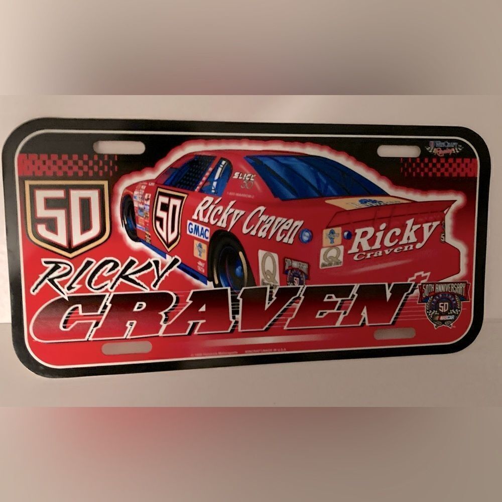 Ricky Craven #25 Nascar Plastic License Plate NWT